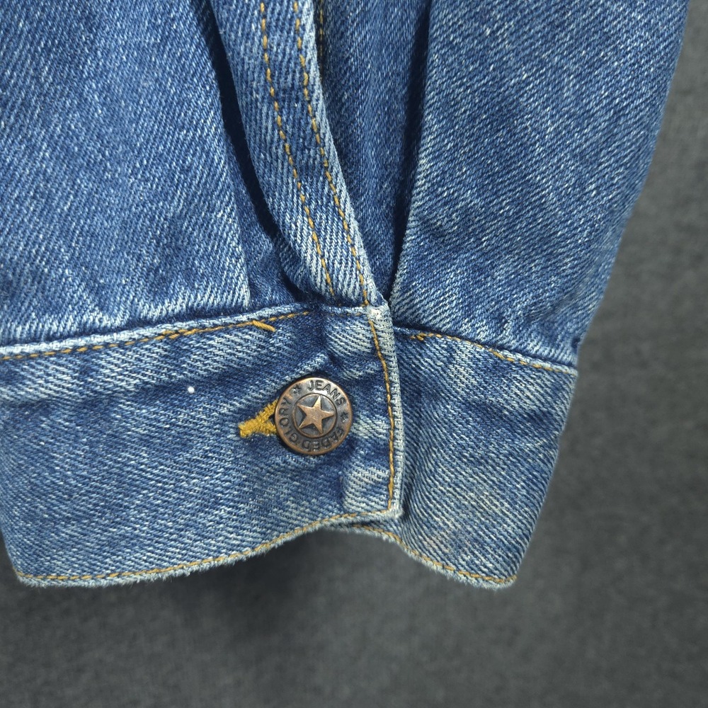 Vtg Faded Glory Denim Barn Coat L Mens 90s Workwear Corduroy Collar Chore Coat - Picture 3 of 16